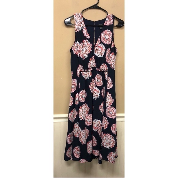 Ann Taylor Factory Double V Neck Size 4 Dress Blue - Picture 1 of 5